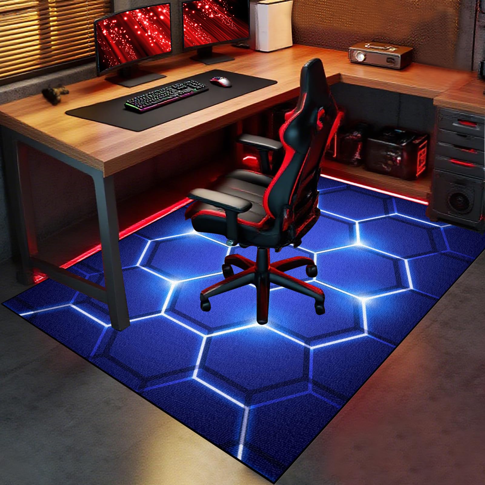 Gaming Dywan Krzesło 200 x 230 cm Mata na krzesło komputerowe, mata na krzesło biurowe, mata do gier podłoga, mata na krzesło inwalidzkie, mata wielofunkcyjna mata ochronna