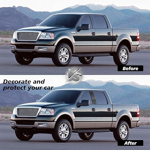 Miniatura 6 de BASIKER 4 calcomanías antiarañazos compatibles con Ford F-150 2004-2014 para ventana de puerta, molduras de pilar de puerta