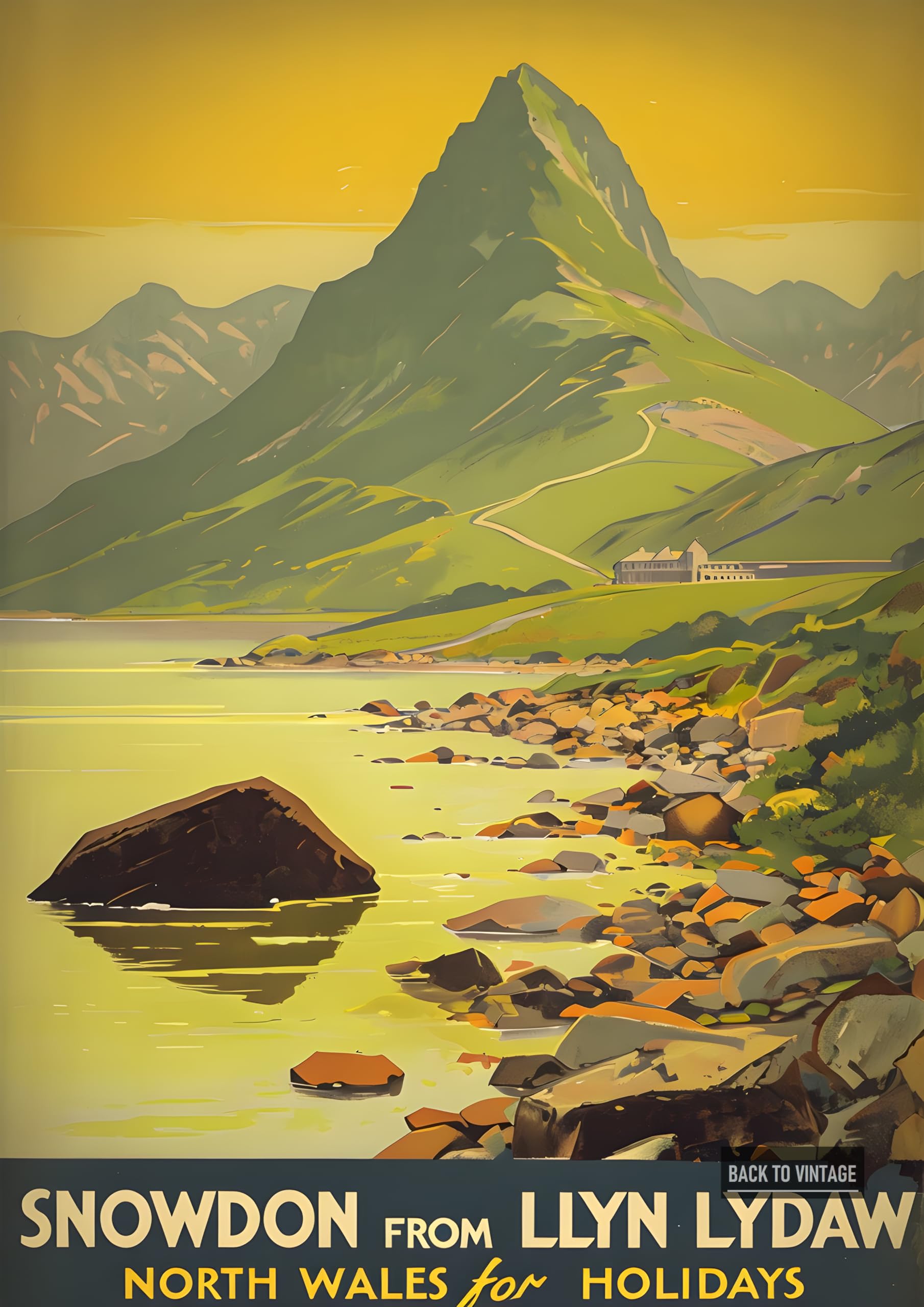 North Wales Travel Poster - A4 Wall Art, Wanderlust Print, Inspirational World Map, Vintage City, Retro Poster, Home Decor for Living Room, Office, Gift Idea for Travel Lovers