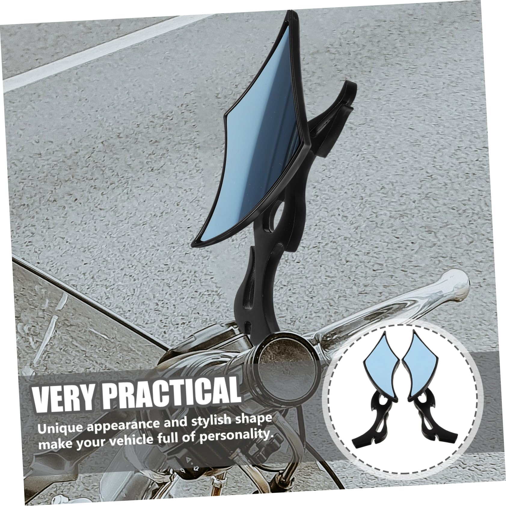 TOPBATHY Rétroviseurs de Guidon pour Vélo Électrique et Bicyclette, 2 Pièces, Noir, Abs et Verre, Robustes, Installation Facile