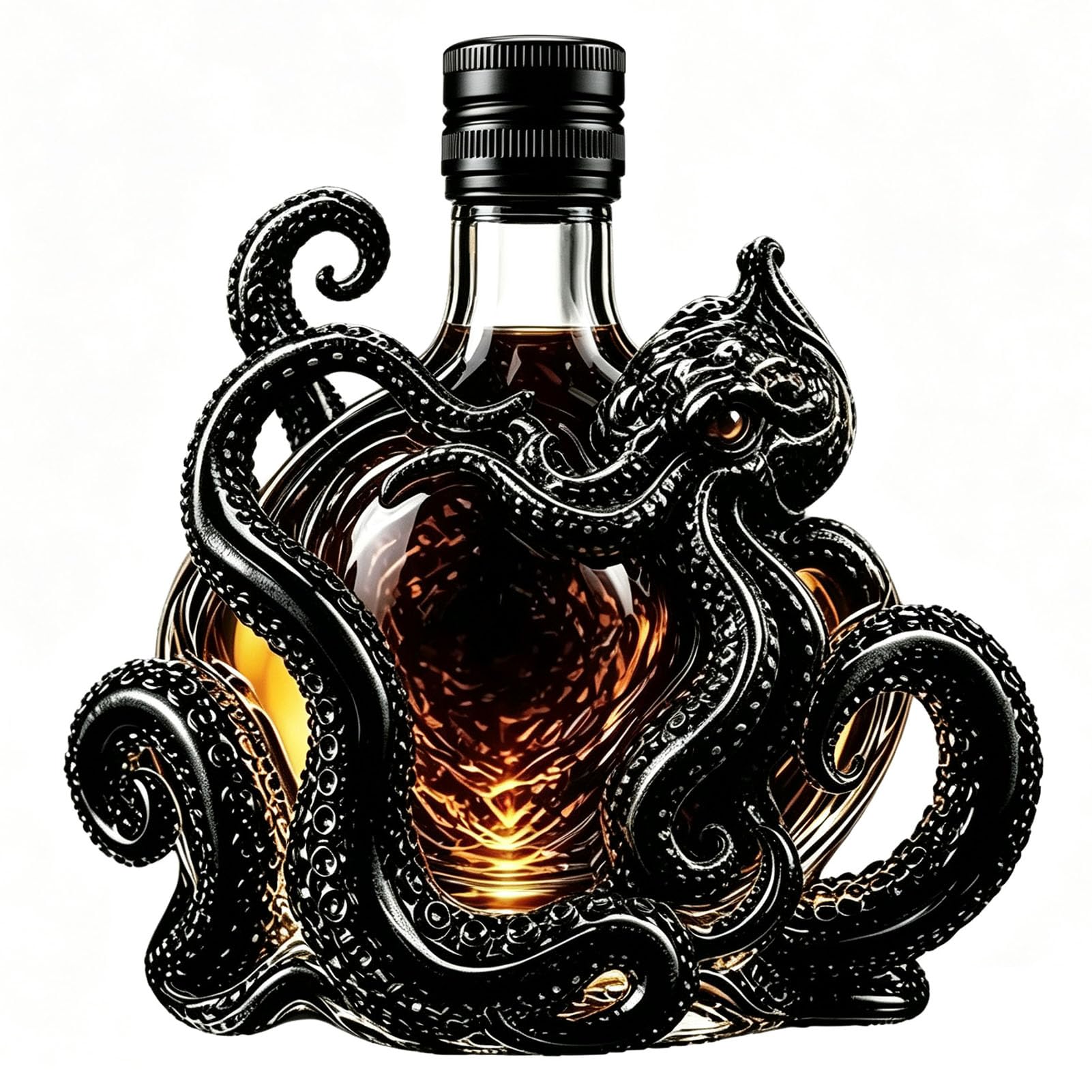 DTSXFTLY 3D Deep Sea Octopus Shaped Whiskey Decanter Nautical Art Ornament
