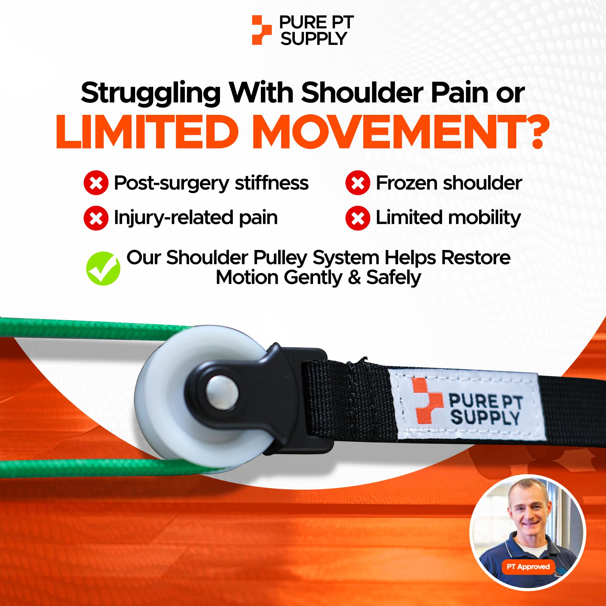 Premium Shoulder Pulley for Physical Therapy – Over-the-Door Pulley — Amazon image 4