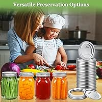 Vista 6 de 72 tapas de conservas con anillos para boca regular, tapas de tarros Mason de 2.77 pulgadas, boca regular, tapas y anillos reutilizables a prueba