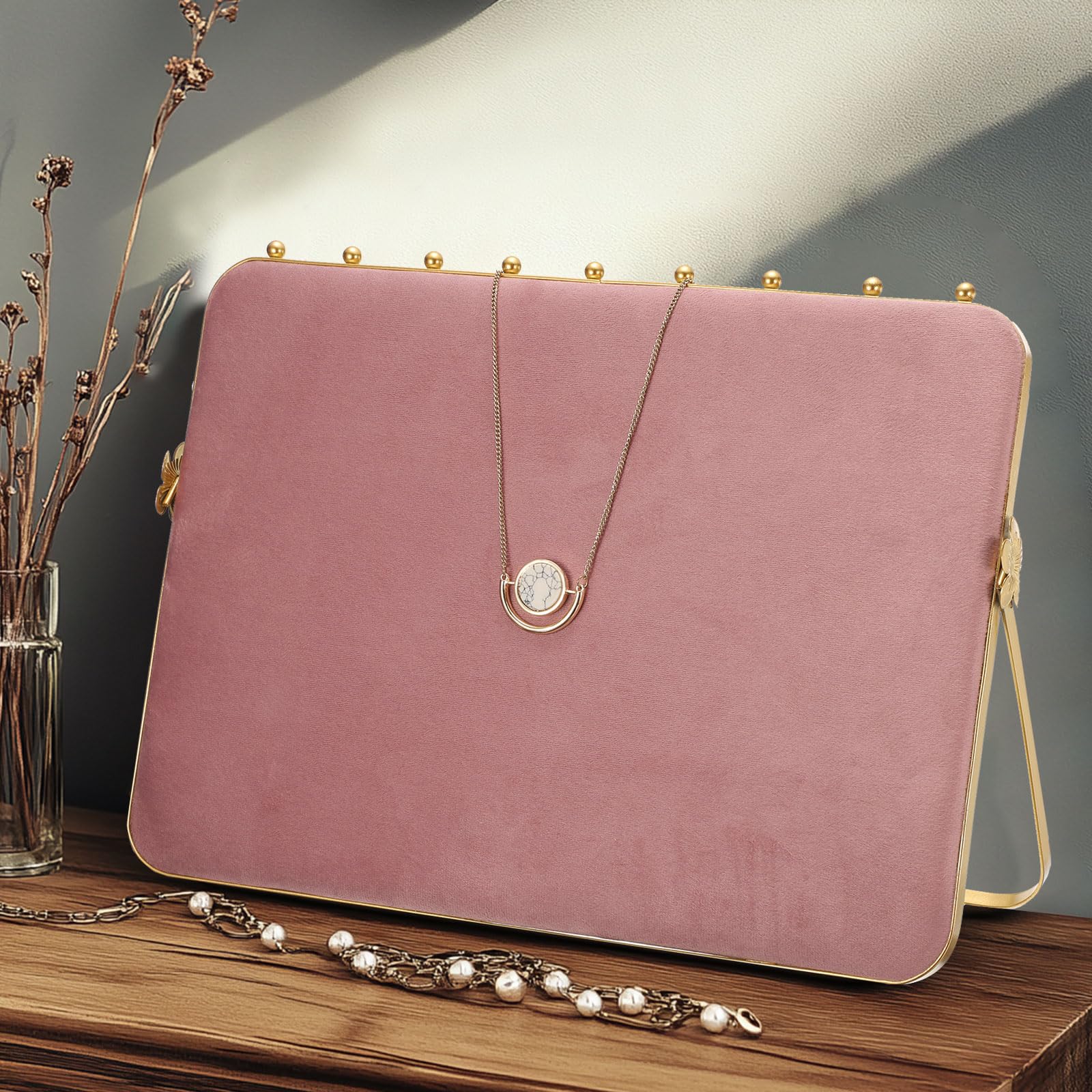 QUARKZMAN 2pcs Supports Présentation Collier En Velours Rose