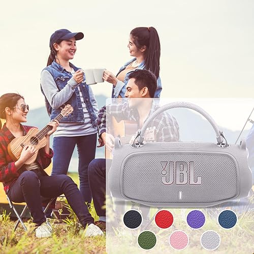 Miniatura 88 de Funda de silicona compatible con JBL Charge 5 portátil impermeable Bluetooth altavoz (funda de silicona negra) Negro cubierta,azul