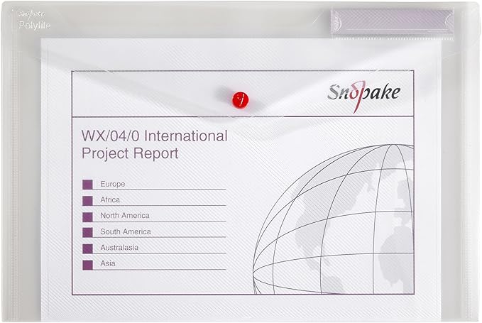 Snopake Polyfile A4 Stud Wallets Popper Files Classic Colours - Foto 11