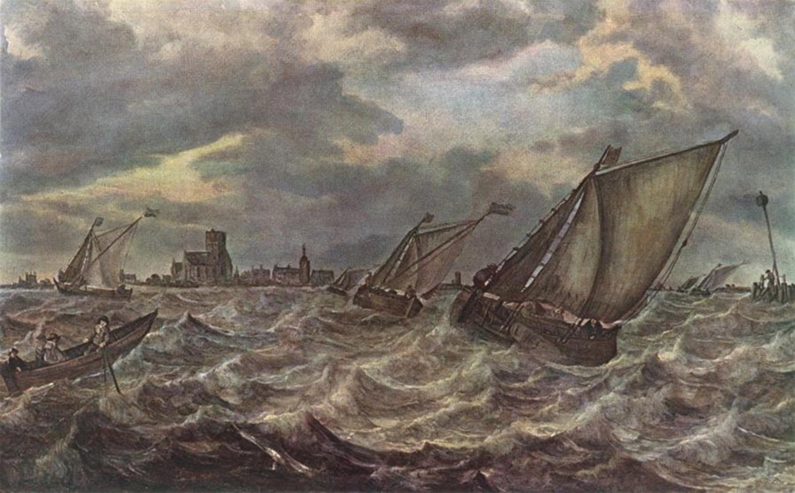 Posters Impression Toile Mer agitée Abraham Van Beyeren Art Mural Cassique 60x90 - 2