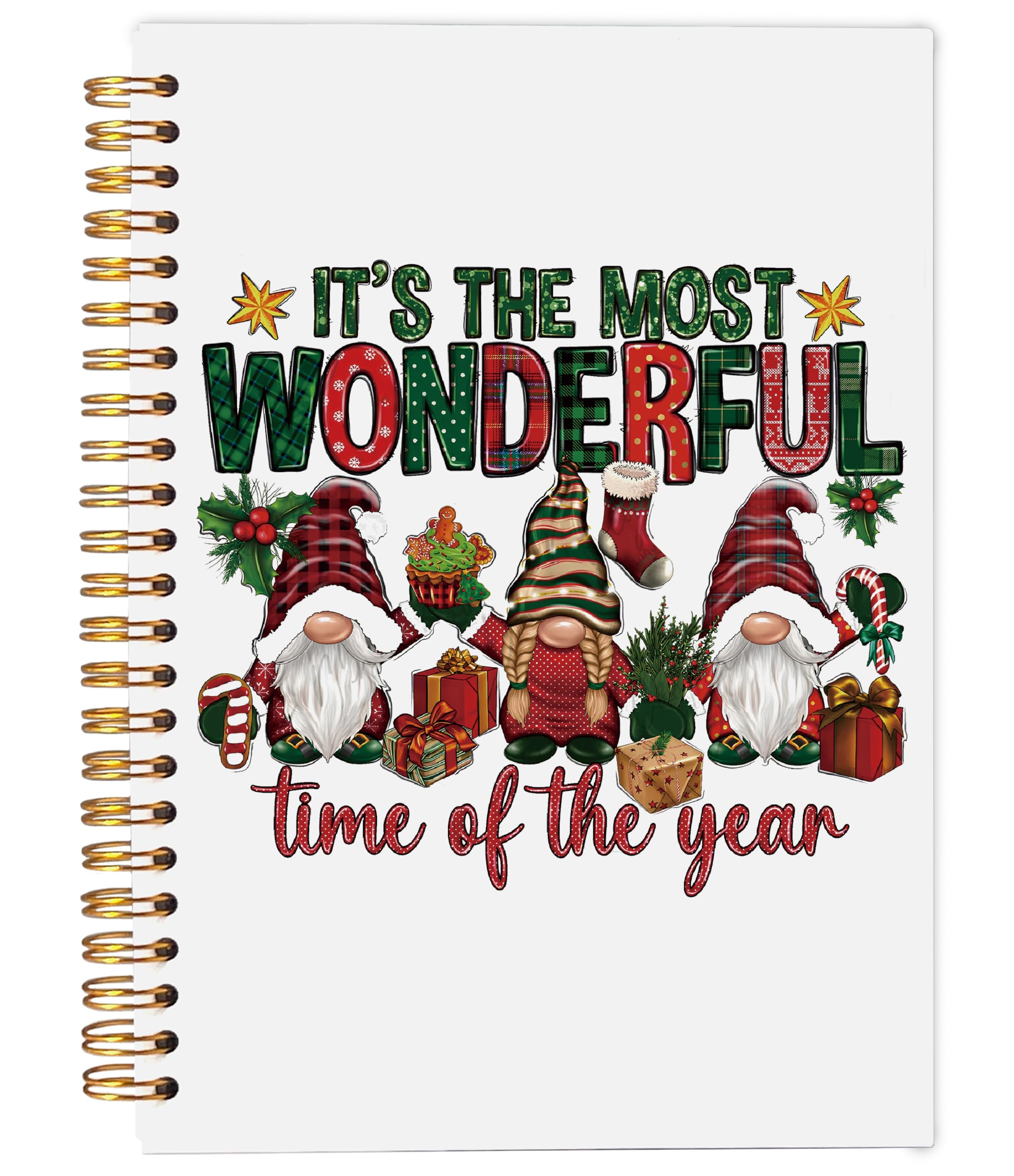 Ecezatik Gnome Christmas Notebook, It's the Most Wonderful Time of the Year Christmas Journal, Gnome Gifts, Christmas Office Gifts for Coworkers,
