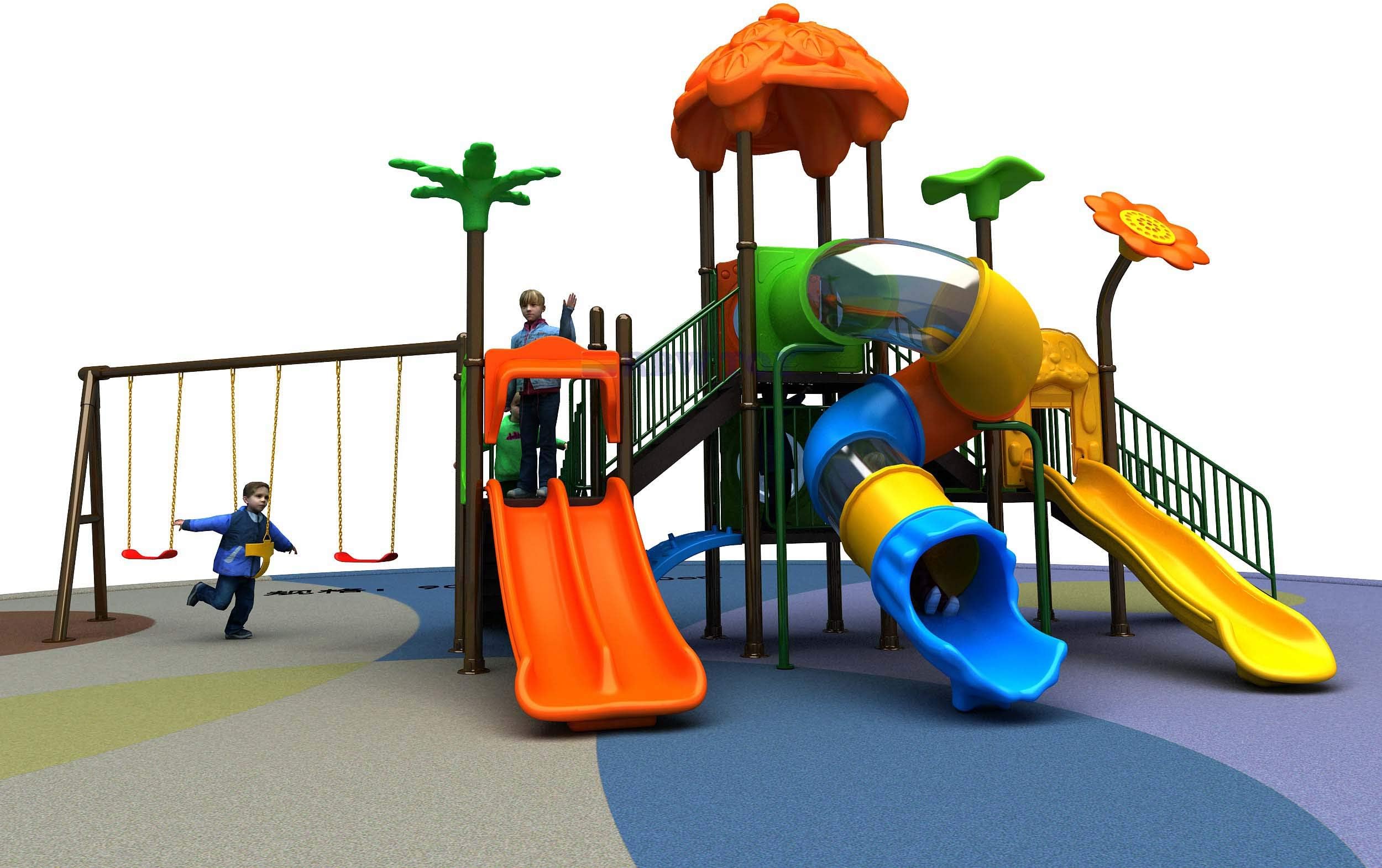 RBWTOYOutdoor Children Playground Swing Slide, 9x 4.5x 5m, RW-11017