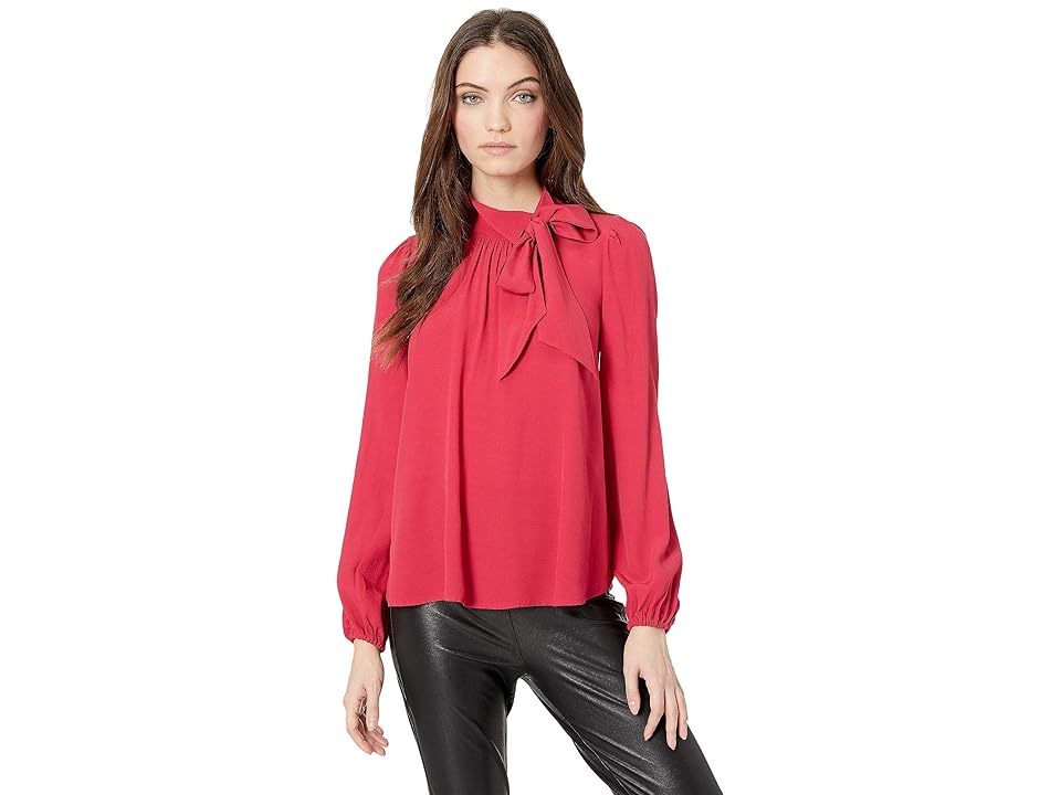 

Bebe Bow Tie Blouse (Chili Pepper) Women's Blouse, Red