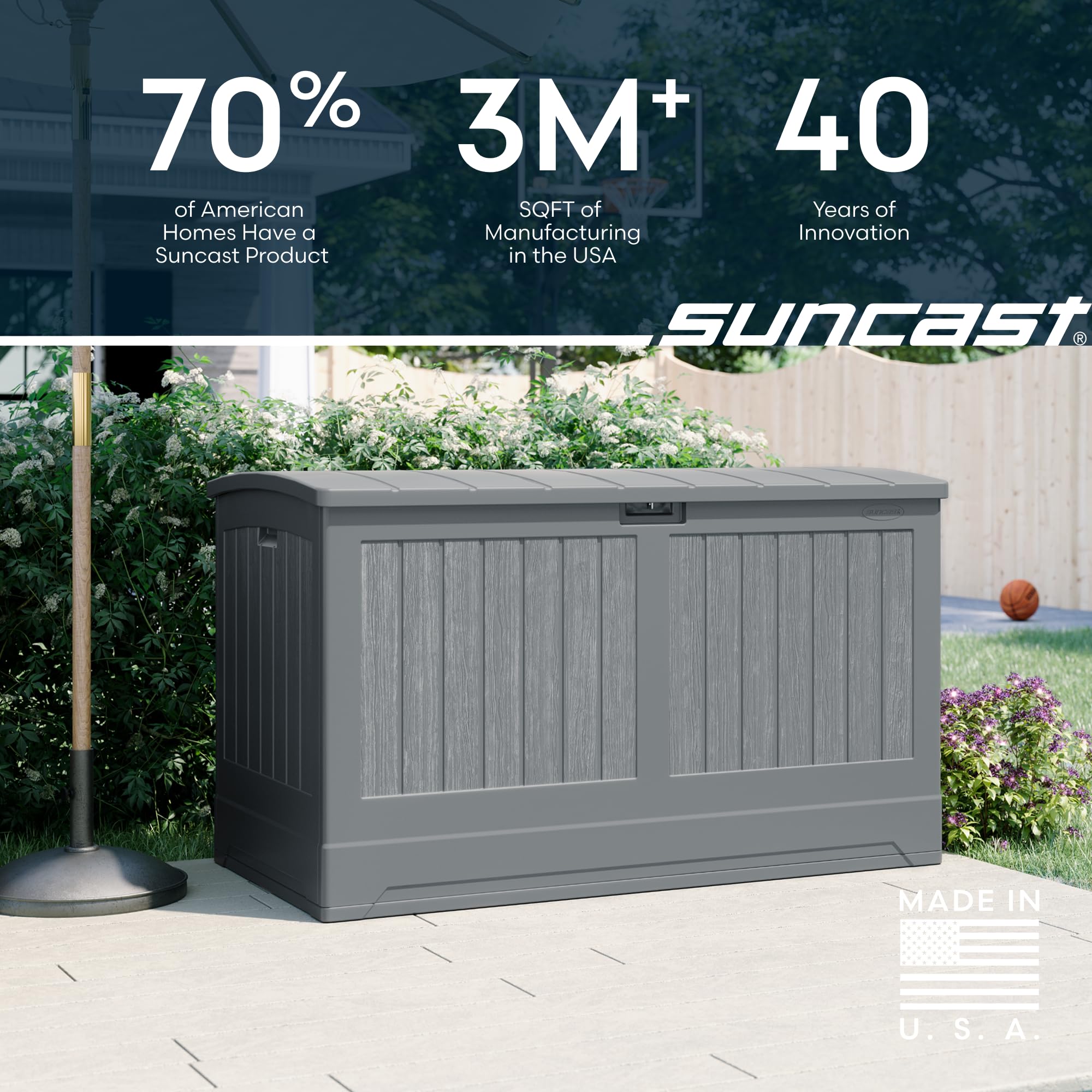 Suncast XL Deck Box - 200 Gallon Weatherproof Storage -7 Suncast XL Deck Box - 200 Gallon Weatherproof Storage -7