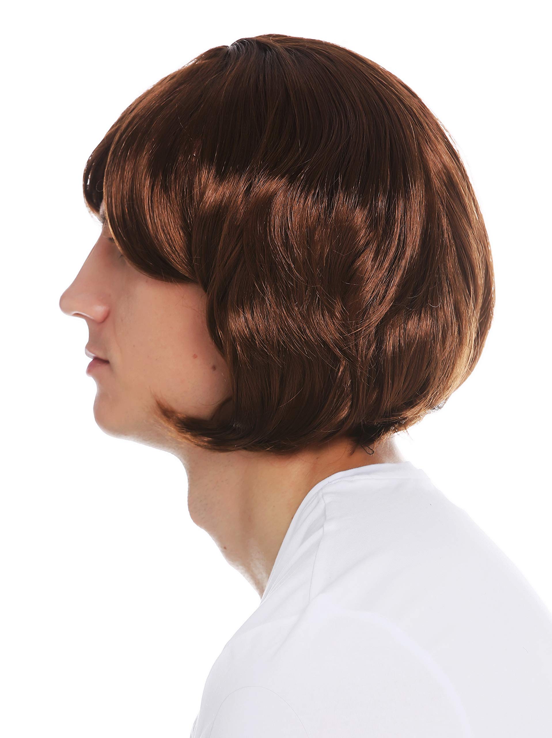 WIG ME UP Perruque Afro Années 70 Noire + Moustache - Set Homme Carnaval Halloween Boucles Volumineuses