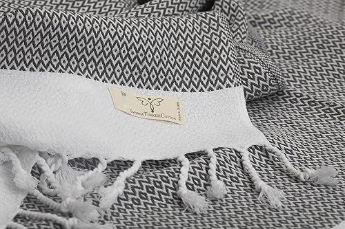 Miniatura 3 de Smyrna Orientina Series - Toalla de playa turca original  100% algodón, prelavada, 37 x 71 pulgadas  Toalla de baño turca y peshtemal para spa,