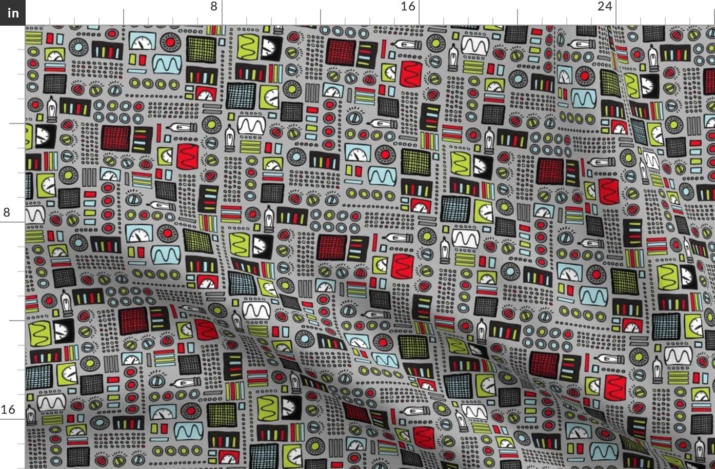 Spoonflower Fabric - Robot Technology Computer Machine Nerd Geek Printed on Organic Cotton Sateen Fabric by The Yard - Sewing Quilting Apparel Home Decor