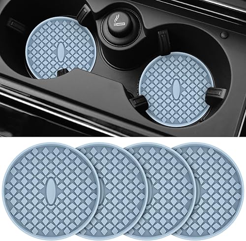 Miniatura 15 de ME.FAN Portavasos para automóvil (paquete de 4) tapetes de silicona para tazas, universales, antideslizantes, empotrados, accesorios para el Paquete