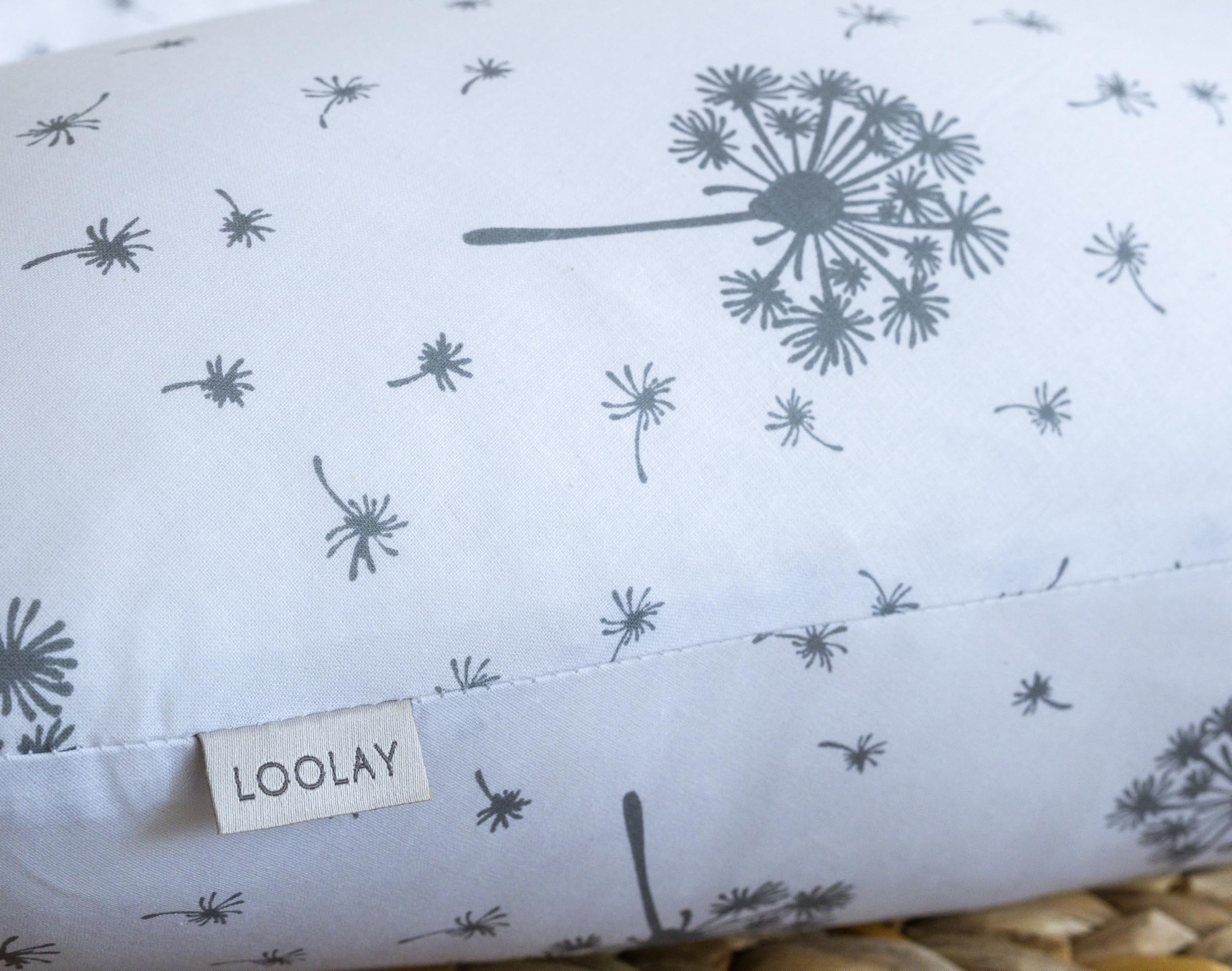 LOOLAY Coussin de Grossesse - Coussin d'allaitement 190 cm - Coussin pour Dormir sur Le côté 100% Coton - avec Housse Amovible - Coussin de Grossesse pour Dormir (Pustule Blanc)