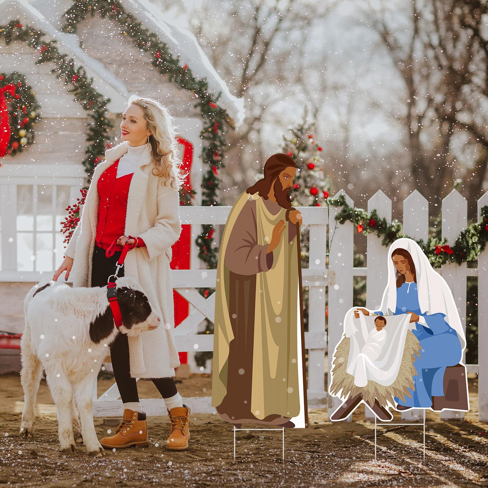 Snapklik.com : Cinnvoice 2 Pcs Large Christmas Outdoor Nativity Scene ...