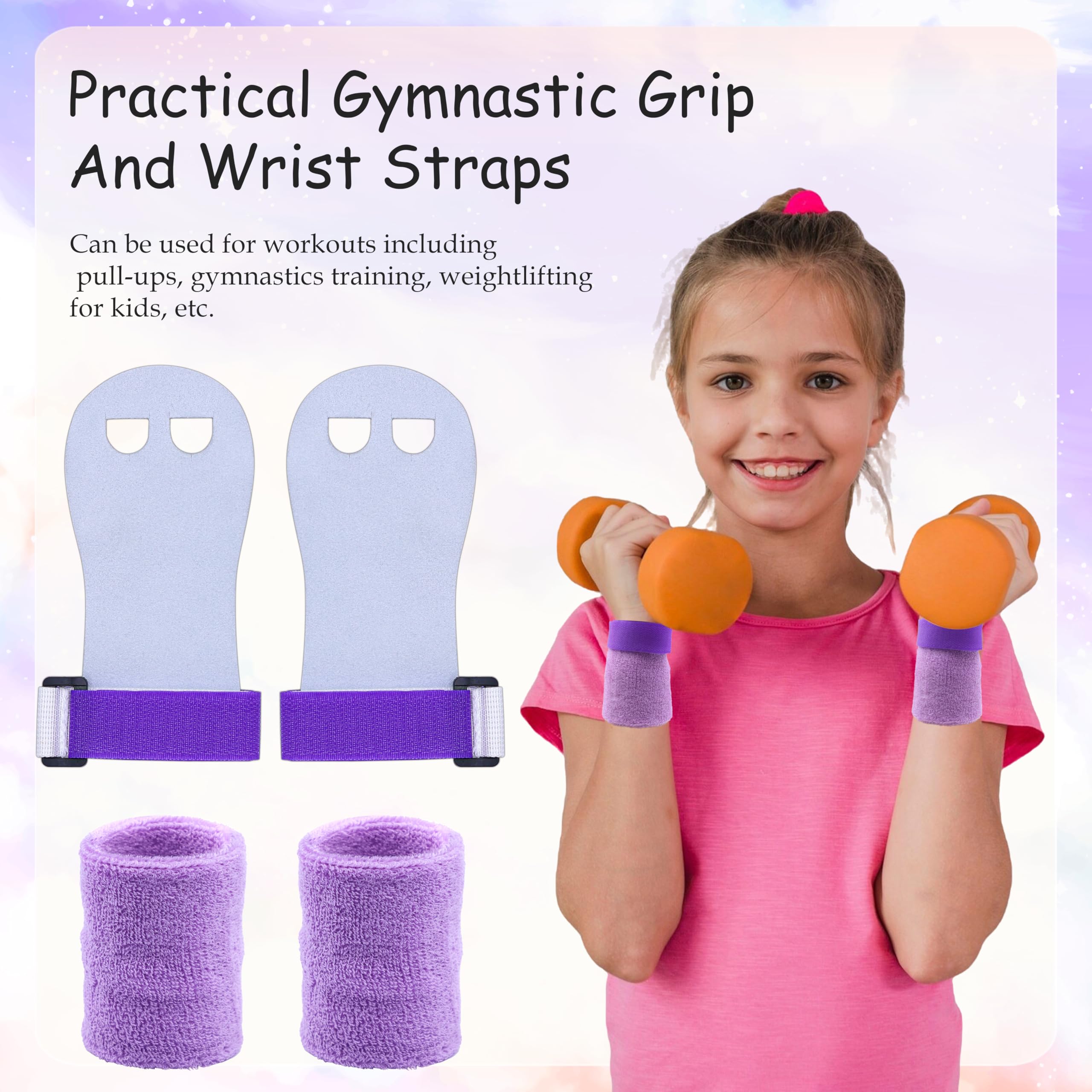 Set di braccialetti per ginnastica per ragazze bambini guanti protezione palmi polsi accessori allenamento
