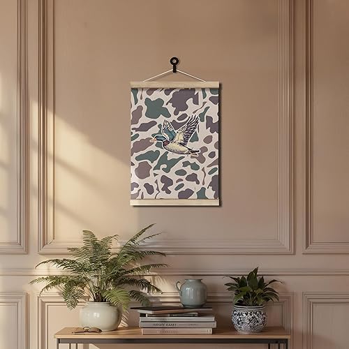 Miniatura 5 de TopXmai Camo Mallard Duck Wall Art Poster Framed, Hunting Room Decor, Retro Camo Wild Animal Canvas Hanging Prints Wall Decor for Nursery Home