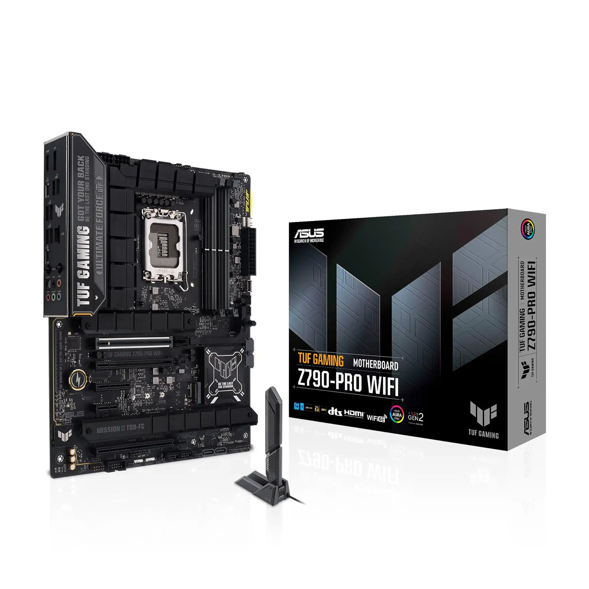 ASUS TUF Gaming Z890-PRO WiFi Mainboard Sockel Intel LGA 1851 (ATX, PCIe 5.0, DDR5, DisplayPort, HDMI, 2X Thunderbolt 4, 4X M.2, WiFi 7, Q-Release, Aura Sync)