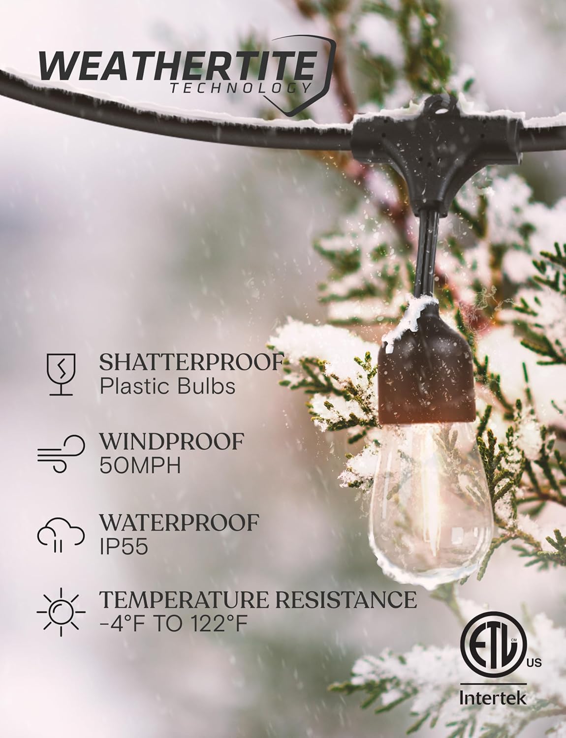 brightech ambience pro super bright solar - 27ft remote control outdoor string lights, shatterproof s14 edison bulbs, commercial grade led, waterproof patio lights for deck, 4w soft white, 12 bulbs super bright 27ft