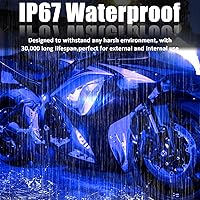 Vista 4 de Tira de 15 luces LED de 12 V, de 30 cm, resistente al agua, flexible para parte inferior de faros de auto, azul, 20
