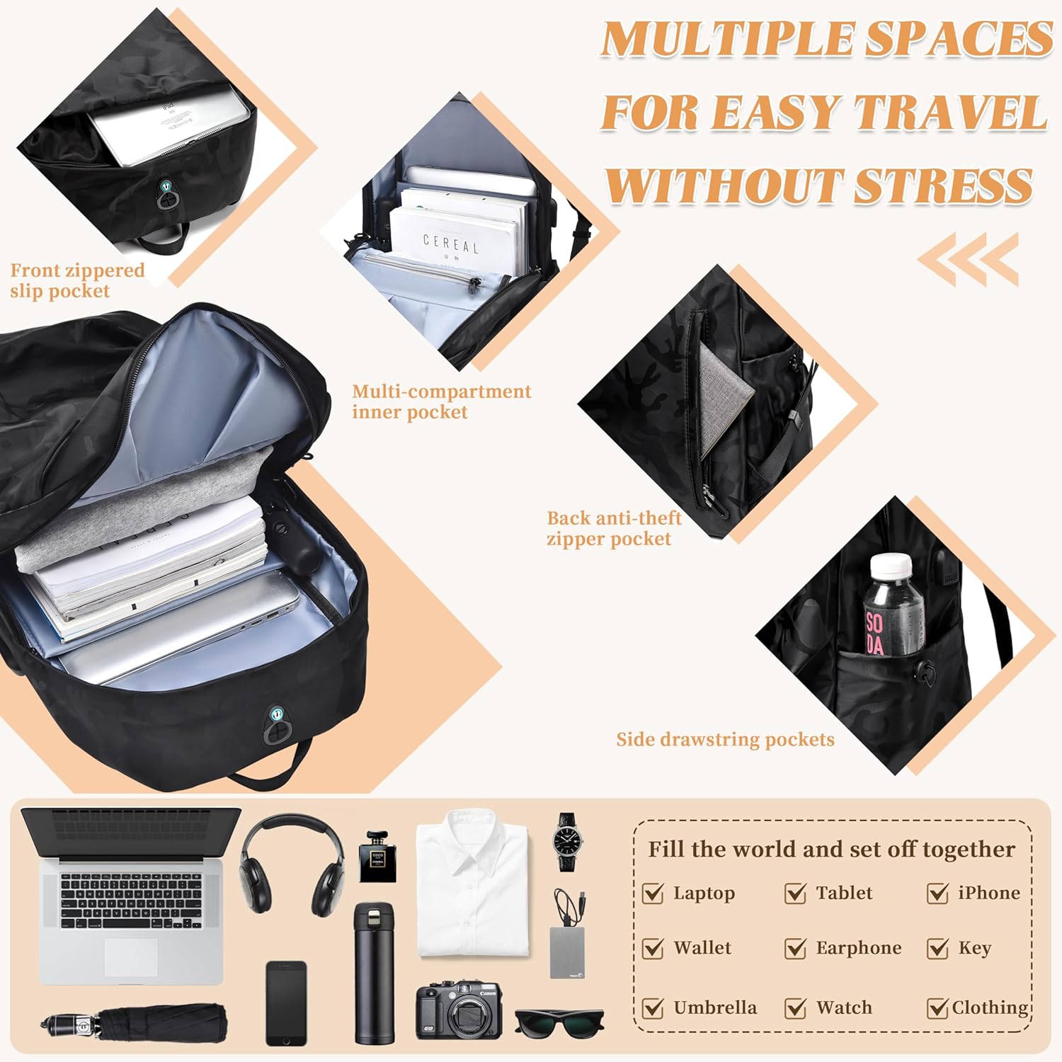 FSD. WG Casual Bag for Men Fashionable Outdoor Bag Popular Travel Bag Casual Large Capacity