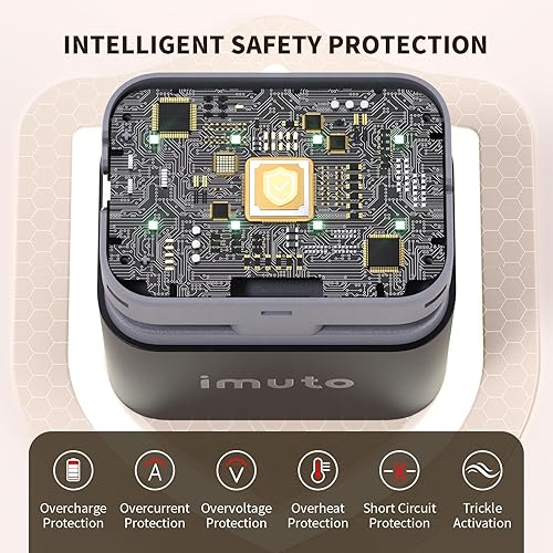 Miniatura 5 de imuto Cargador de batería AA recargable, cargador inteligente AA compatible con batería recargable de litio y NiMH, carga independiente de 8