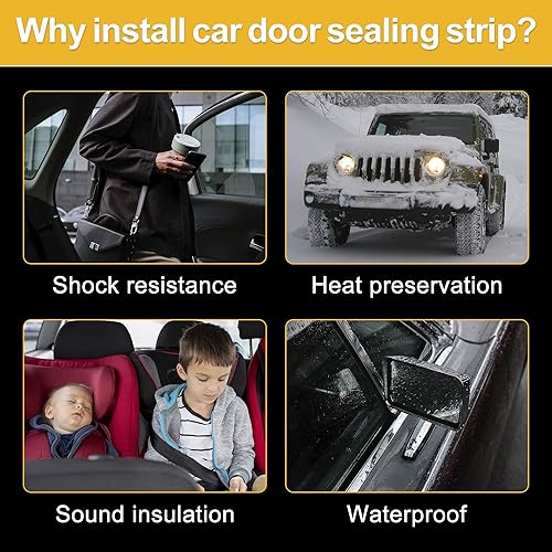 Miniatura 3 de X AUTOHAUX Protector universal de borde de sello de tira impermeable para coche, forma de Z, 13.1 ft x 0.906 in