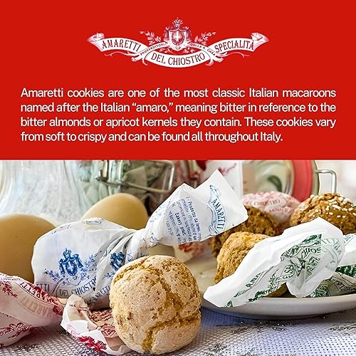 Miniatura 4 de Amaretti Chiostro di Sarrono Galletas crujientes  Snacks sin gluten  Lata de galletas italianas  Galletas gourmet tradicionales  Galletas de