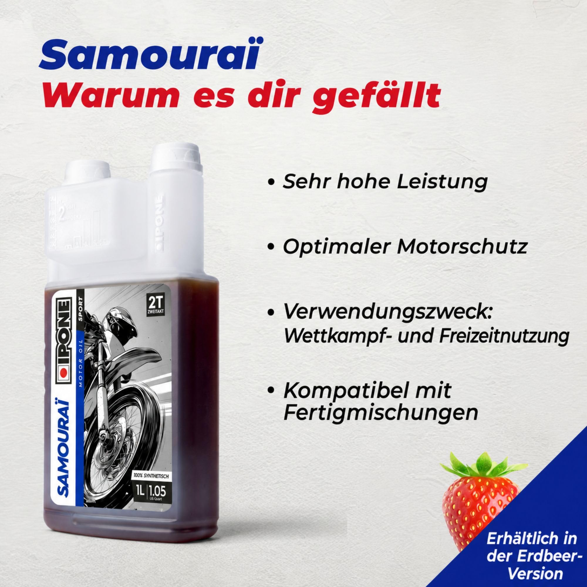 IPONE 800091 Motoröl Samourai Racing, 2-Takt-Öl, hohe Performance