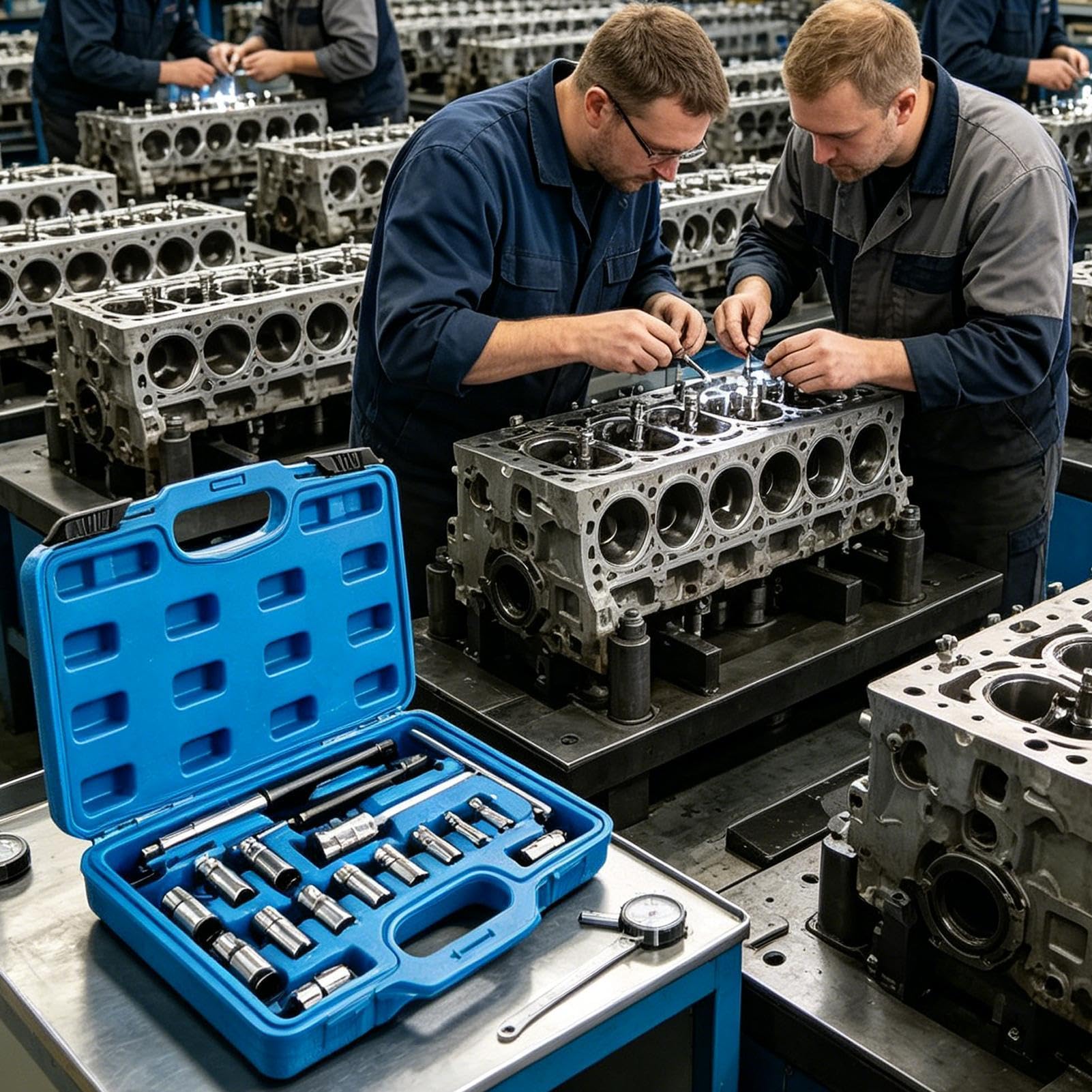 Set Completo Frese Sedi Iniettori Alesatore Per Intensivo In Officina | Kit Pulizia Sedi Iniettori Completo Per la Riparazione e la Manutenzione della Maggior Parte dei Motori per Officine Automob