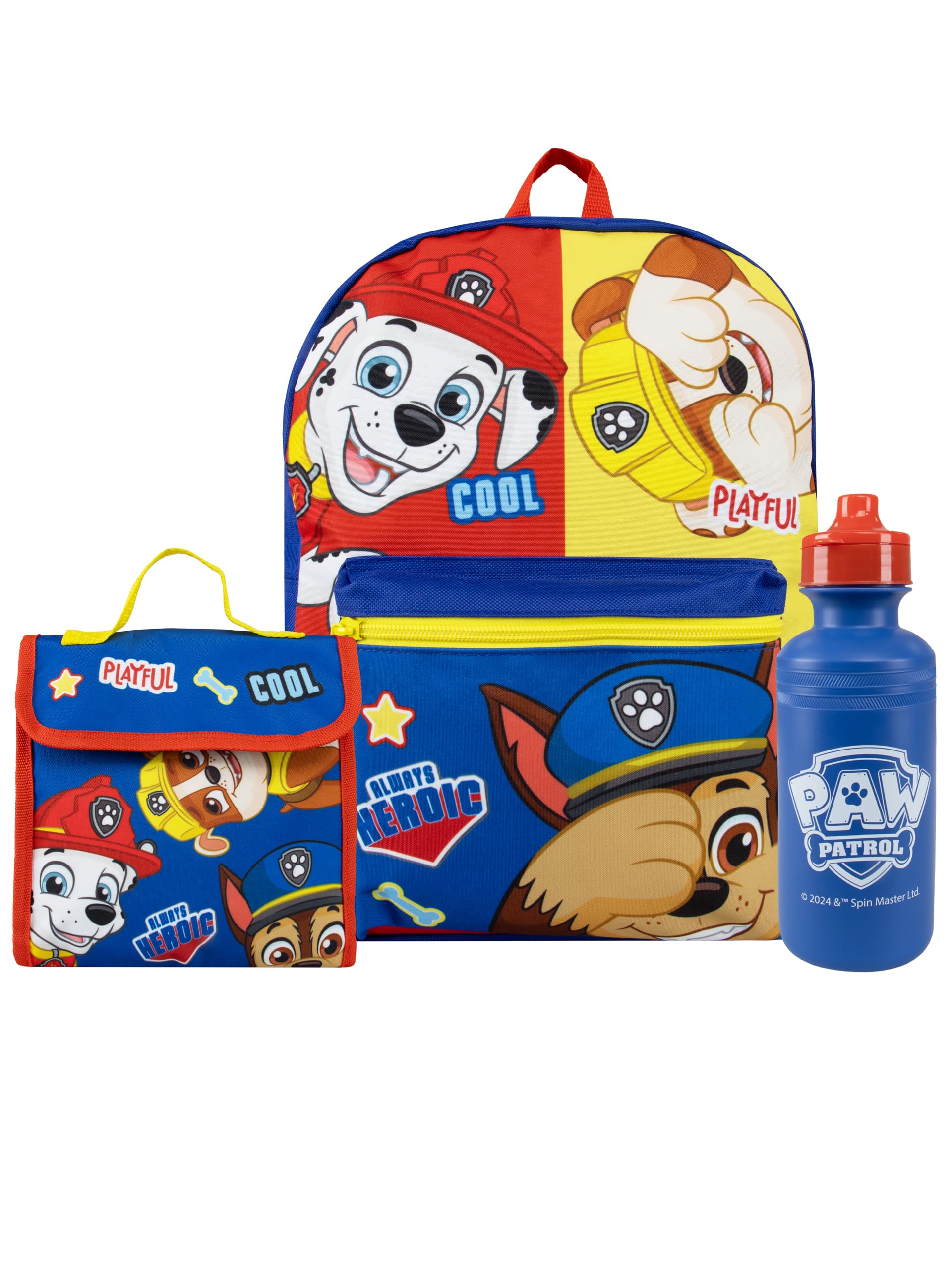 Paw Patrol Backpack With Lunch Box | Marshall, Chase And Rubble Boys Backpack | Boys School Bag | Blue One Size