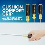JET Screwdriver Set - Comfortable Cushion Grip Handles with Engraved Tip Type, Slot Square, Slot Round, Cabinet, Phillips, Square Tips - Chrome Plated SVCM Tool Steel - 14 Pieces