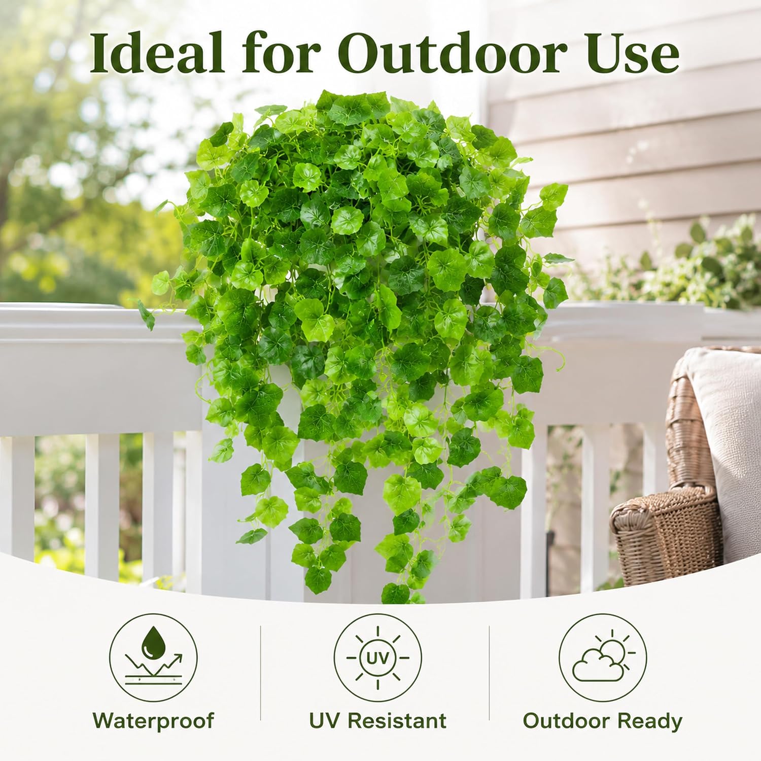 WHANLEY 36" Fake Pothos Hanging Plant in Pot, Artificial Hanging Plant with 168 Lush Leaves & Decorative Stones, Faux Potted Trailing Ivy Vine for Indoor Shelf Bathroom Bedroom Home Decor, 1 Pack