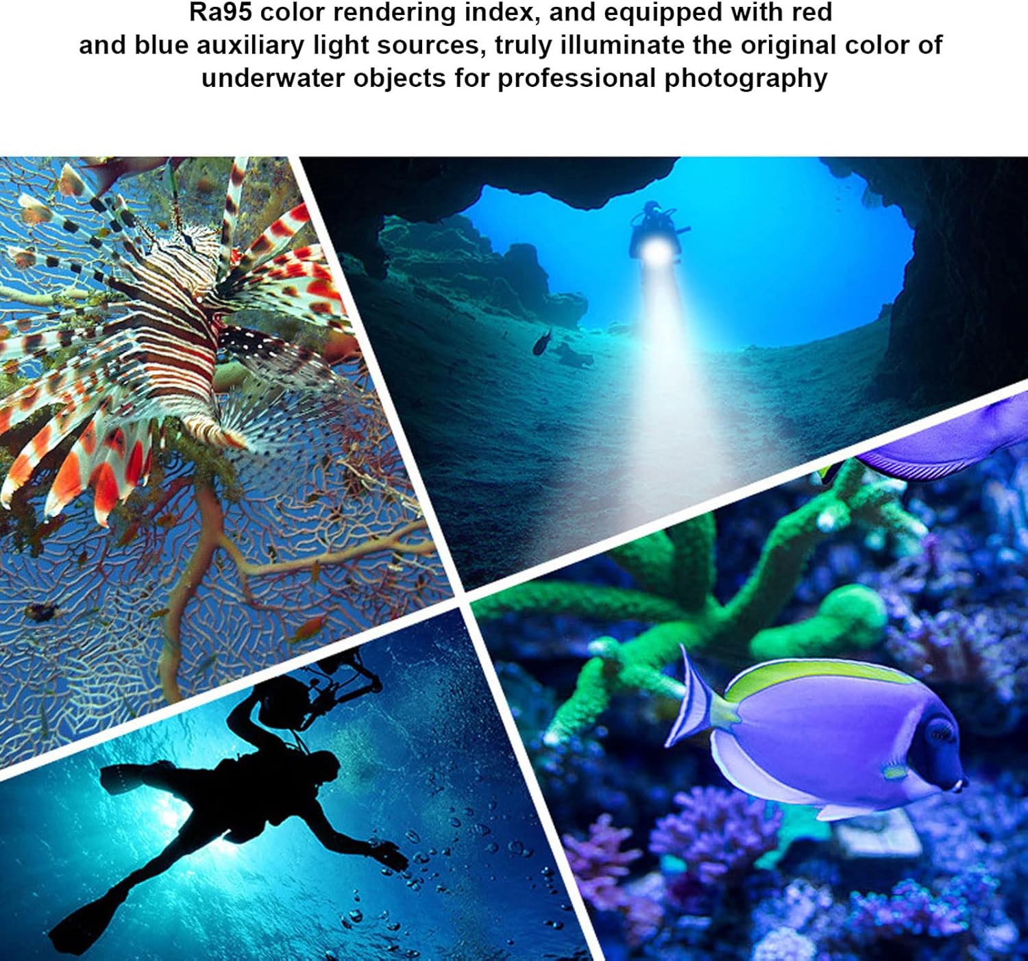 10000LM LED Diving Flashlight, Waterproof Underwater Torch with Multiple Modes and Professional Design for Diving, Photography, Fishing