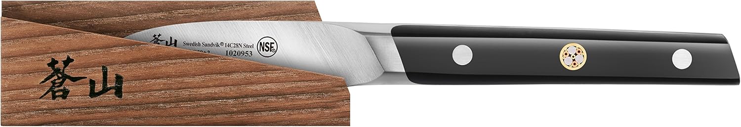 Cangshan TC Series 1020960 Swedish 14C28N Steel Forged 2.75-Inch Peeling Knife and Wood Sheath Set