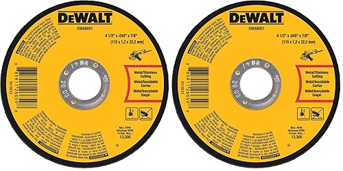 DEWALT DWA8051 Rueda de corte de metal, 4-12 pulgadas x 0.045 pulgadas x 78 pulgadas (paquete de 2)