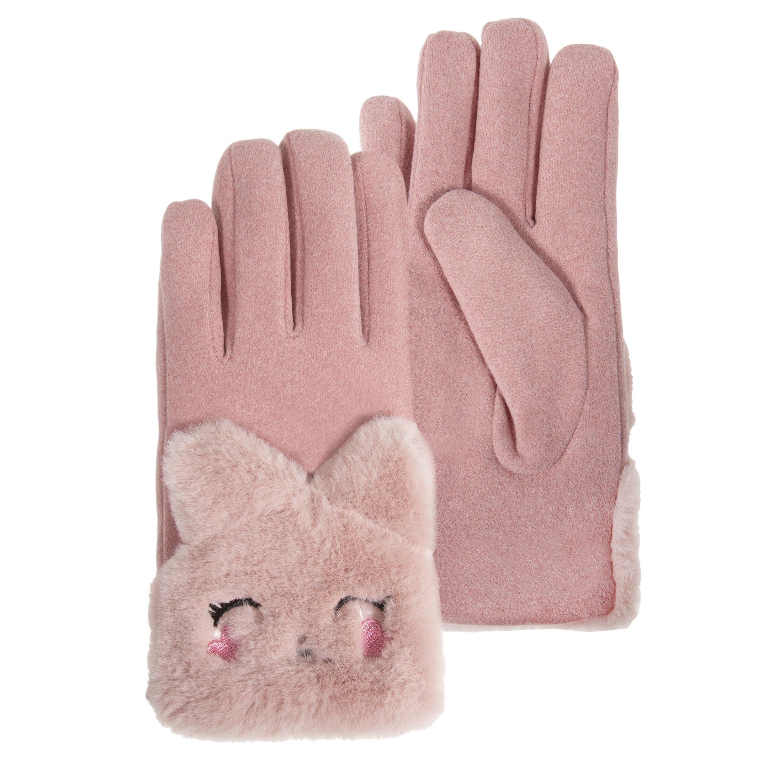 Isotoner Gants fille doublés en imitation fourrure, 6/​8ans, rose