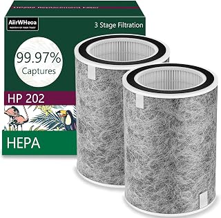 2 Pack HP201 HP202 HP301 Replacement Filter for Shark Air Purifier Max