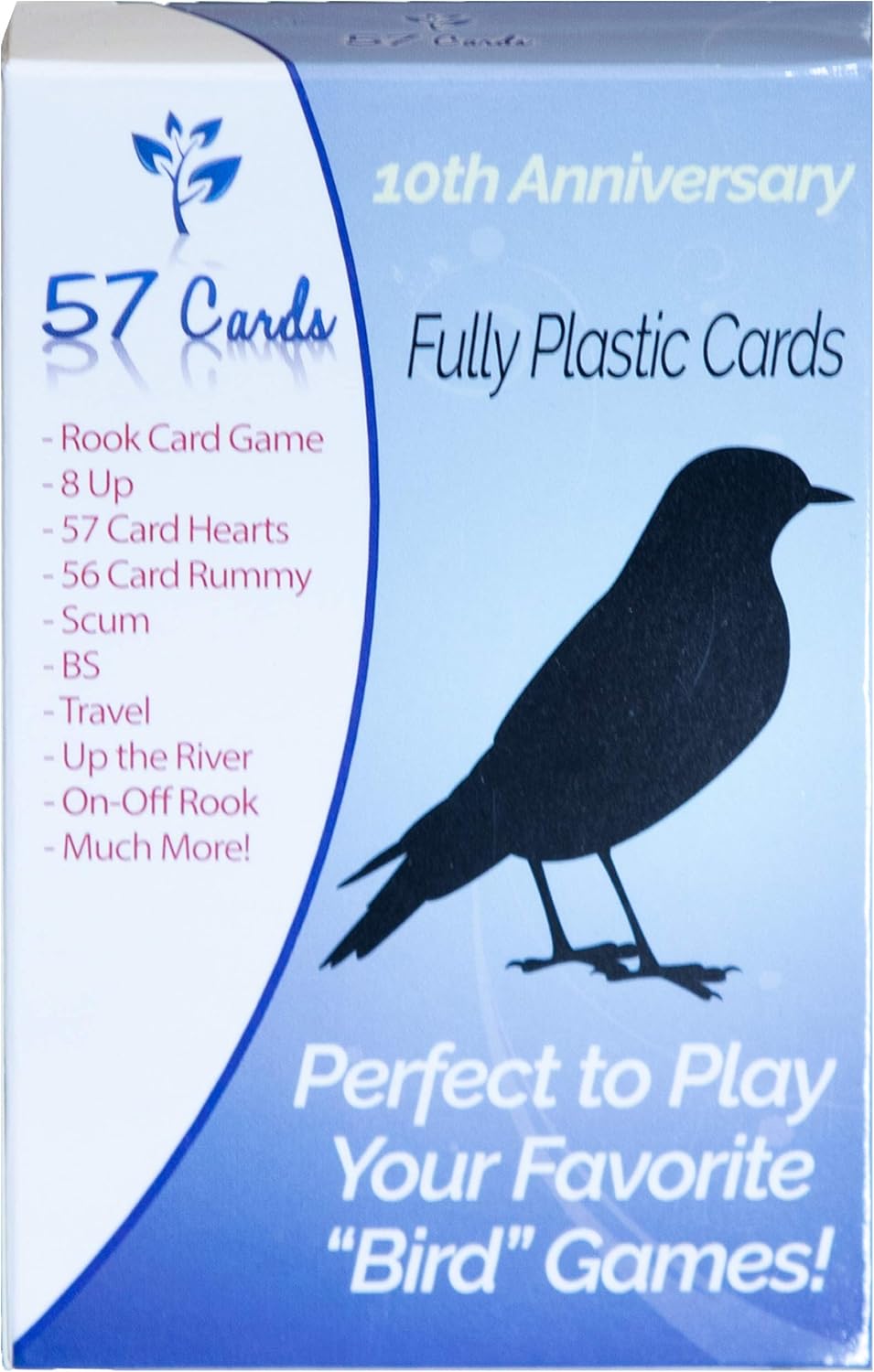 Plastic Bird Cards 10th Anniversary Deck. Durable, Waterproof, & No Fraying.