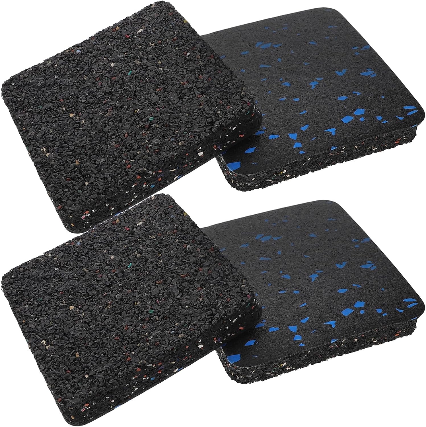 POPETPOP 4pcs Double-Sided Non-Slip Treadmill Noise Reduction Mat Thickened Shock Absorbing Exercise Equipment Floor Mat for Elliptical, Bike Trainer, Hardwood Floors