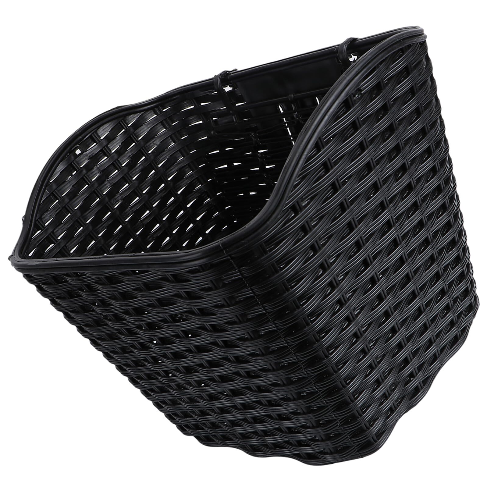 GANAZONO Cesta Negra de Plástico con Tapa para Bicicleta Eléctrica Retro