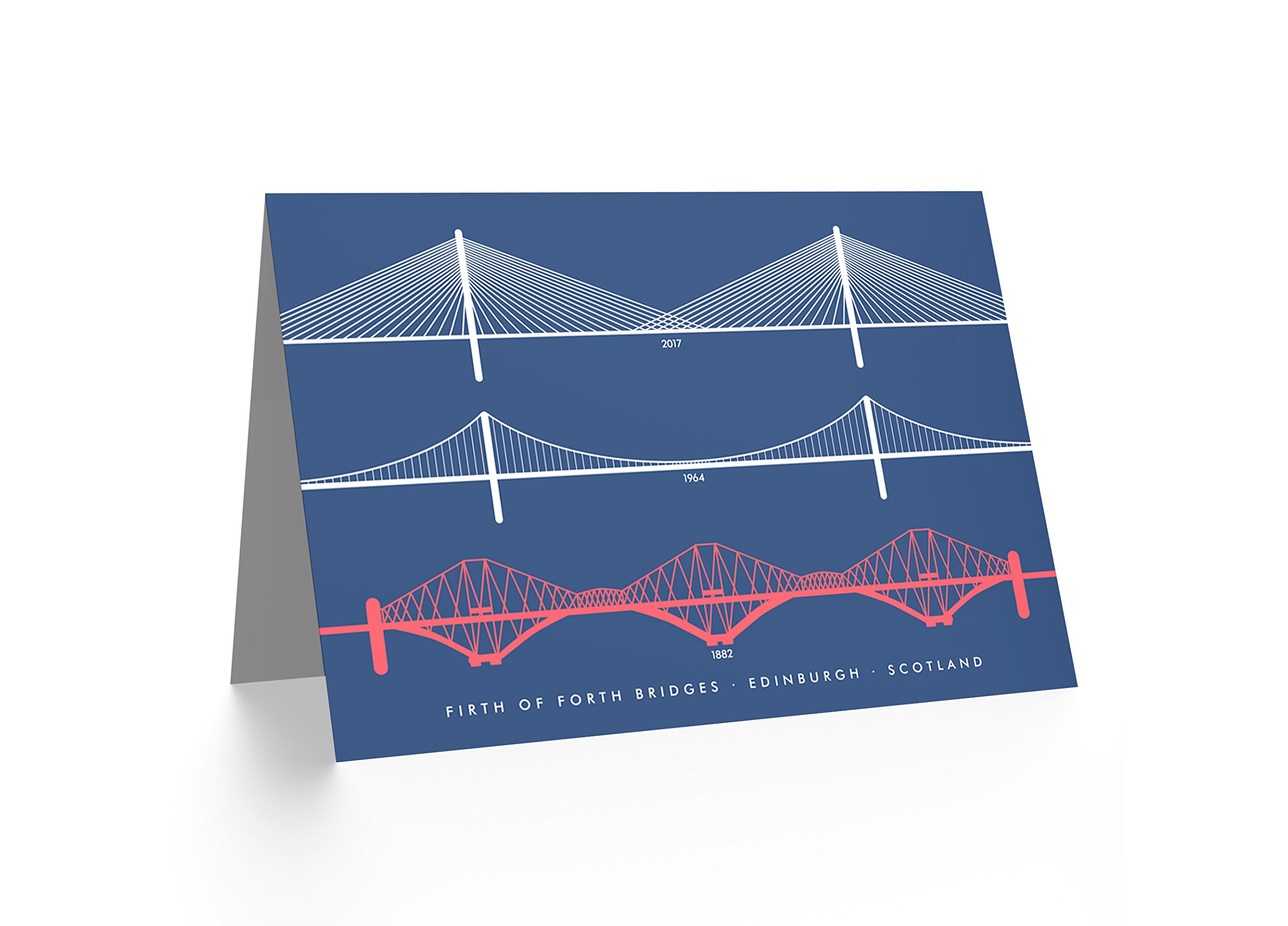 Wee Blue Coo Forth Bridges Firth Edinburgh Scotland Queensferry Greetings Card