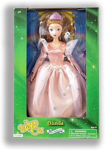 OZ 125TH Aniversary - Muñeca de moda Glinda de 11 pulgadas y accesorios, posable, con una pieza de The Yellow Brick Road