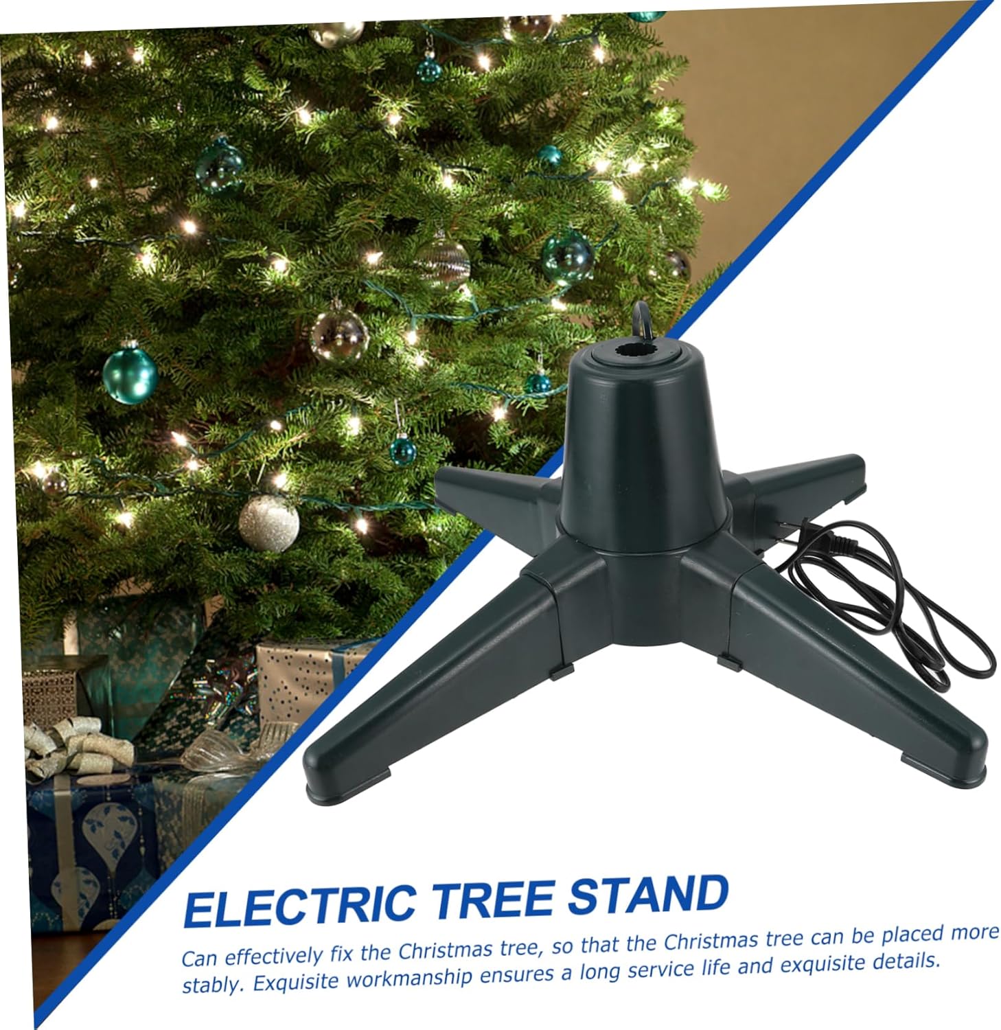 1pc Electric Christmas Tree Stand Rotatable Base for Trees Easy Installation Us Support for Home and Restaurant Decor
