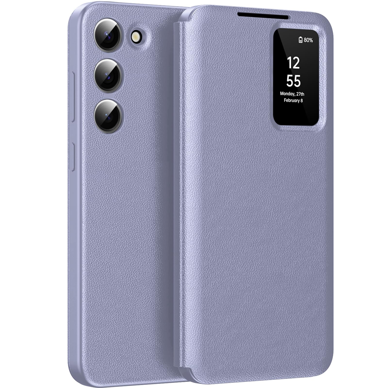 Funda para Samsung S23 5G Smart View, funda tipo cartera, funda para Samsung Galaxy S23, funda transparente con espejo, tarjetero, ventana, Smart View para Samsung S23