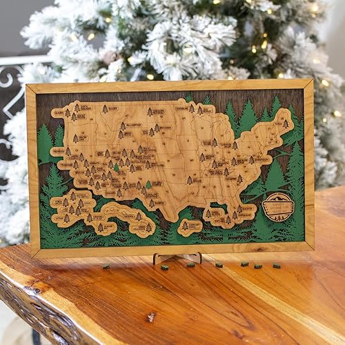 Miniatura 3 de National Park Travel Map Wood (National Park Adventures)