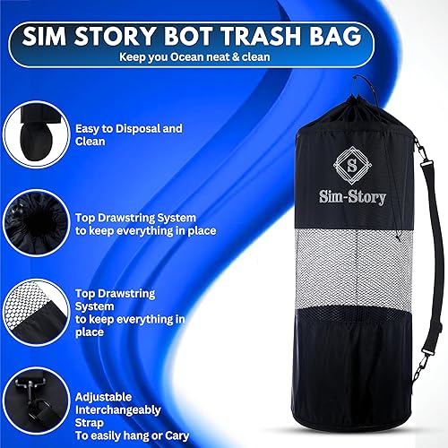 Miniatura 2 de Bolsa de basura para barco bolsa de basura reutilizable de nailon y malla a prueba de fugas con cremallera inferior para una mejor liberación de