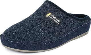 Herren Filz Pantoffel 6030, Ungefütterter Ganzjahres Hausschuh, Atmungsaktiv Temperaturregulierend, Feste Rutschhemmende Sohle, Anatomisch Geformtes Fußbett, Komfortabler Alltagsschuh